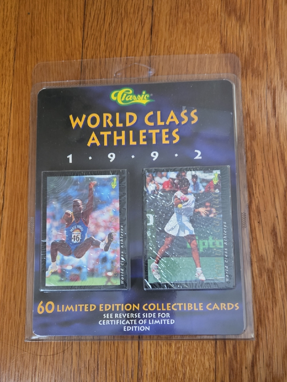Classic World Class Athletes 1992 Collectible Card Pack - Black & Yellow